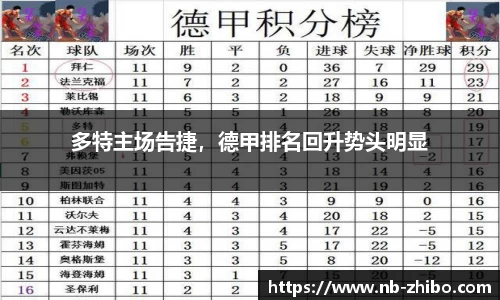 多特主场告捷，德甲排名回升势头明显